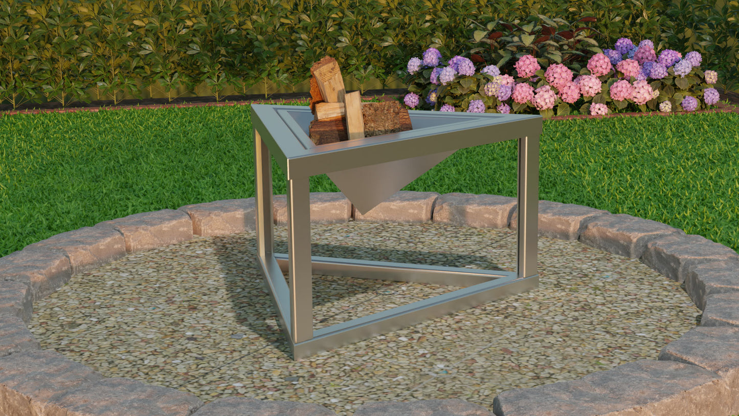 Edelstahl Feuerschale 70cm (Dreieckig) – Made in Germany