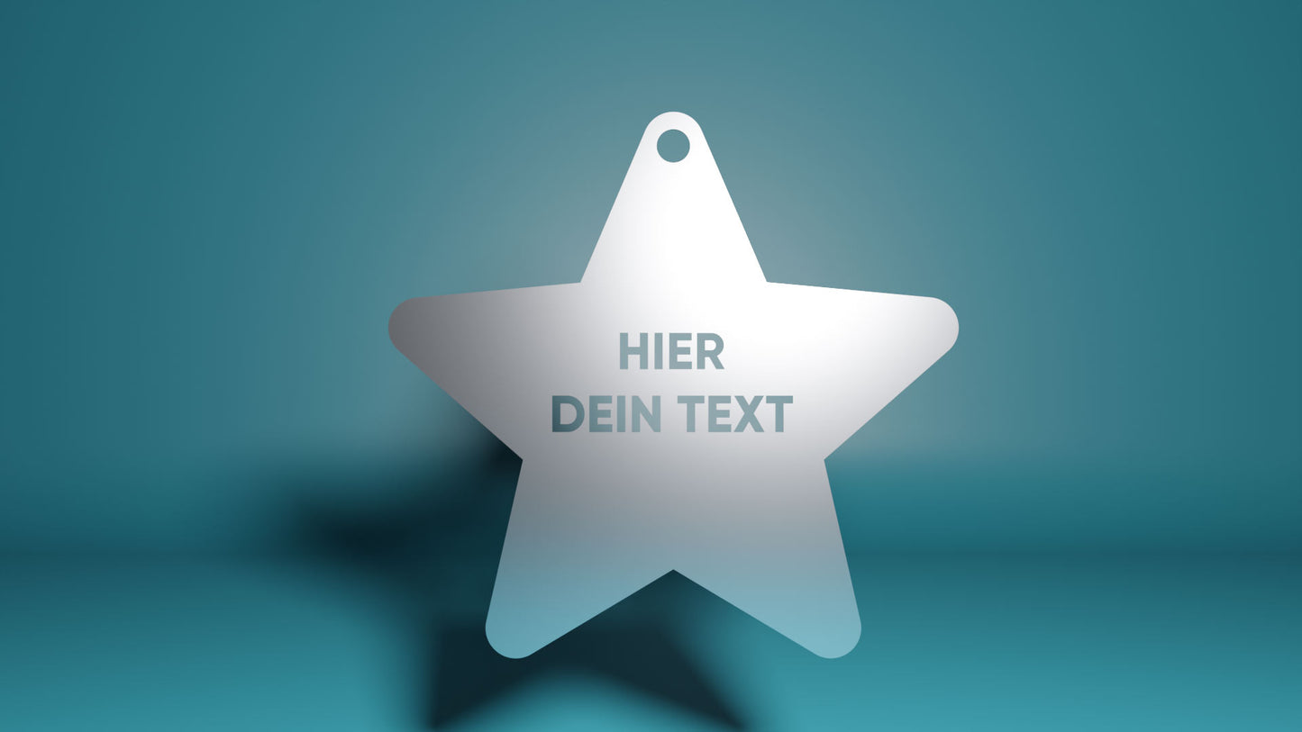 Christbaumschmuck mit Name - Stern aus Metall
