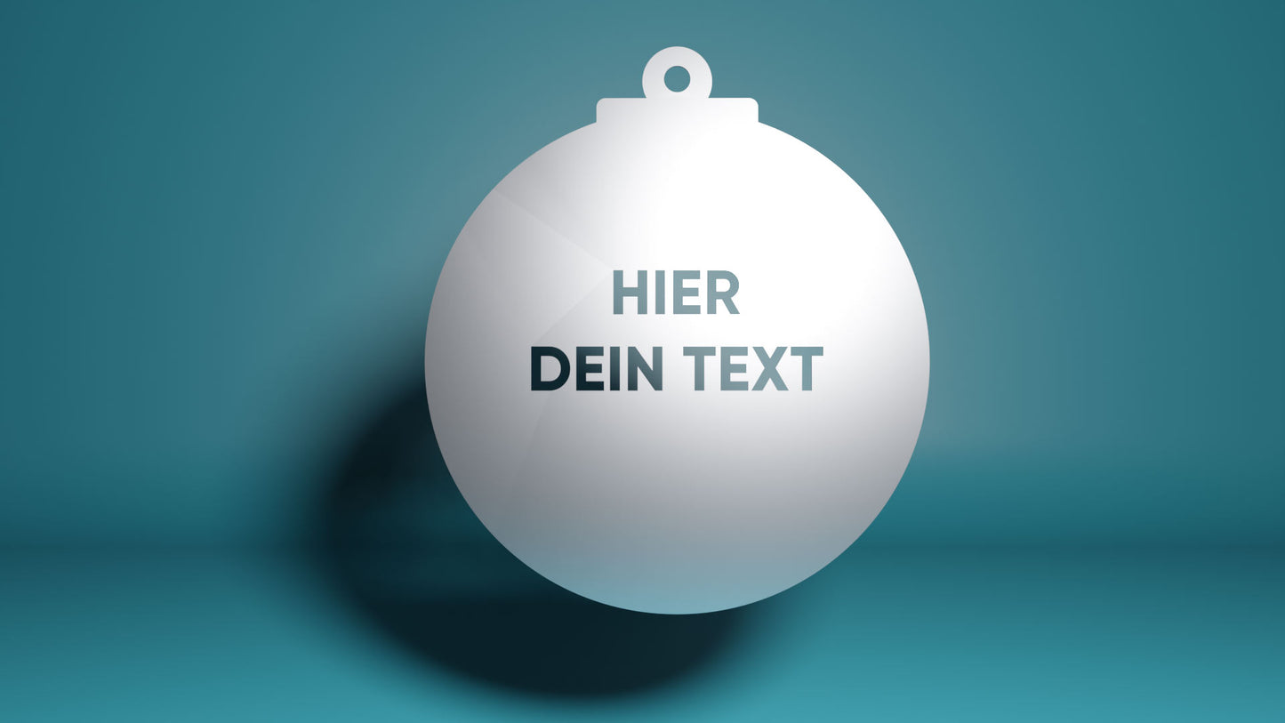 Christbaumschmuck mit Name - Weihnachtsbaumkugel aus Metall