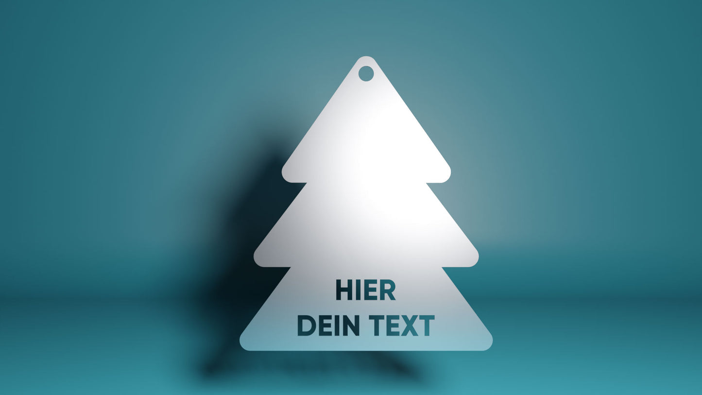 Christbaumschmuck mit Name - Tannenbaum aus Metall